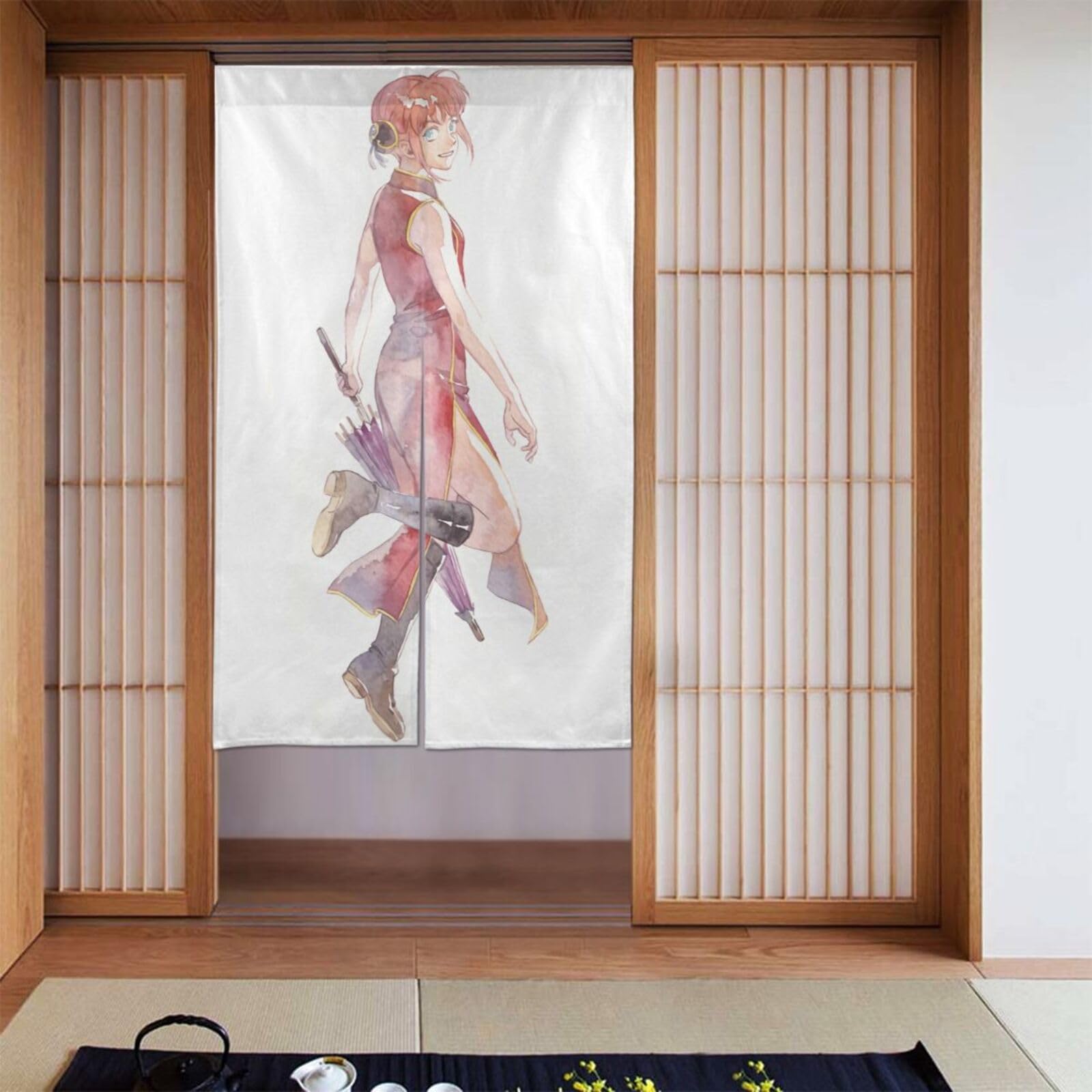 銀魂 神楽 ロングスクエア缶バッジ 花鳥風月 J-WORLD 銀魂 ロング